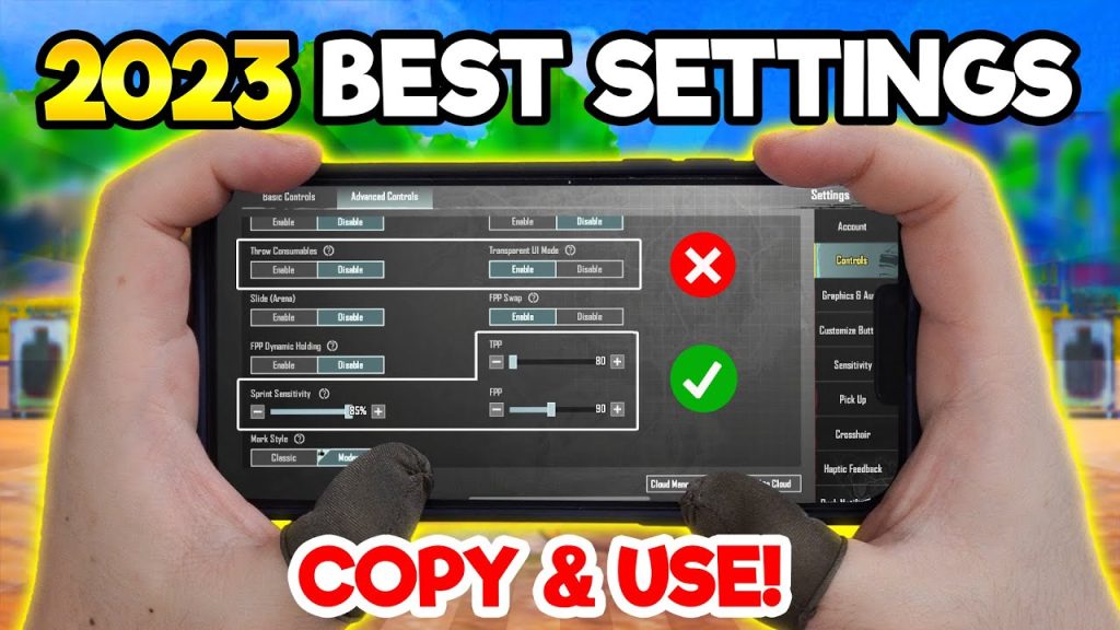 best pubg control codes list PUBG Mobile esports pro player control settings screenshot