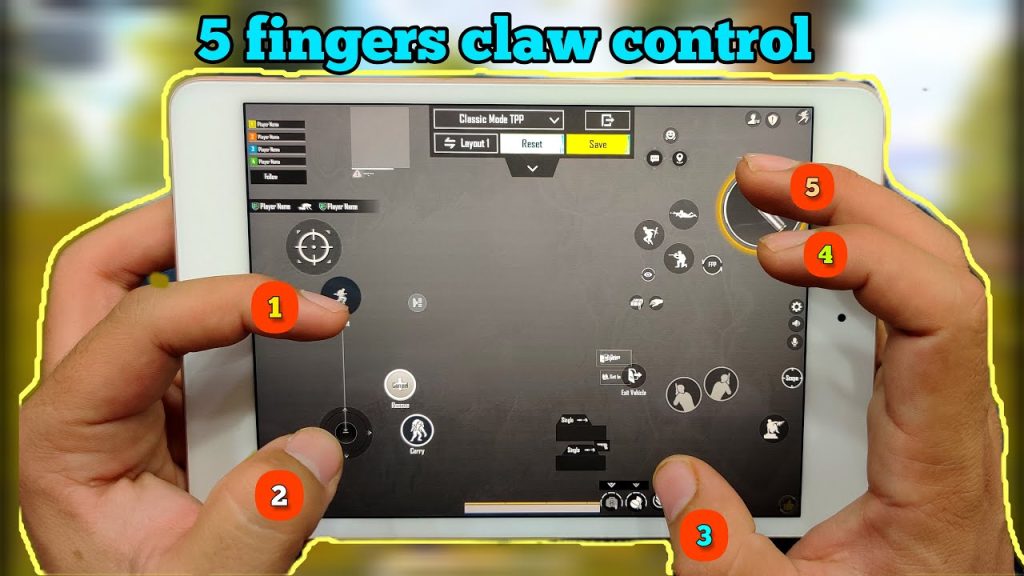 best pubg control codes list PUBG Mobile iPad 5 finger claw control layout