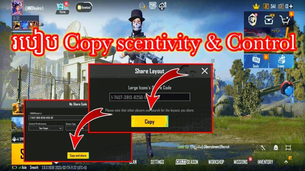 how to import pubg control codes PUBG Mobile import layout text box where you paste control code