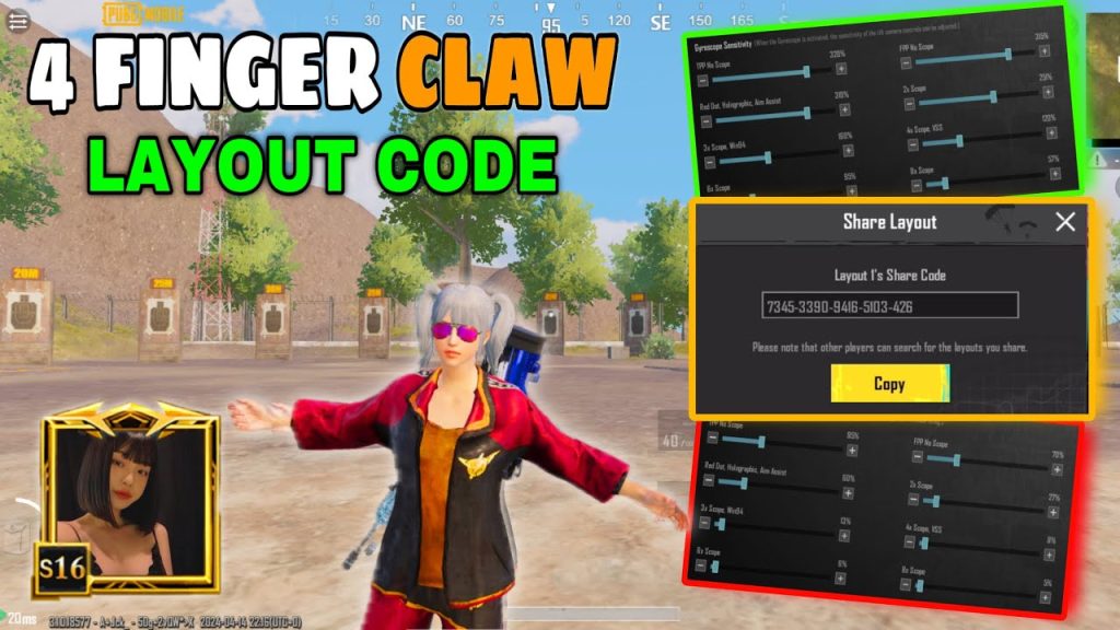 latest pubg control codes for gyro PUBG Mobile 4 finger claw gyro control codes