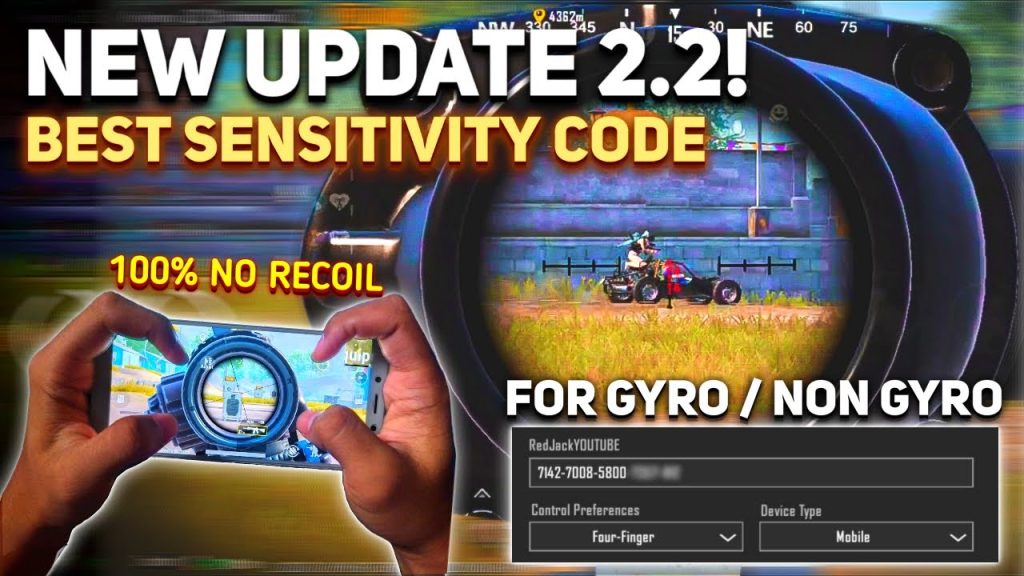 latest pubg control codes for gyro PUBG Mobile gyro and camera sensitivity combined settings