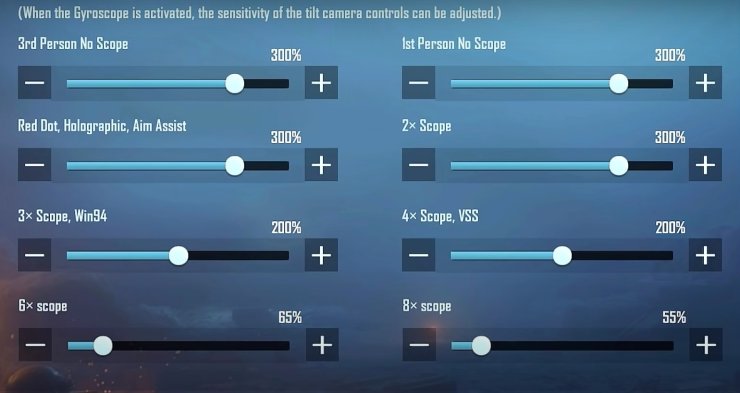 latest pubg control codes for gyro PUBG Mobile gyroscope sensitivity settings screenshot low sensitivity