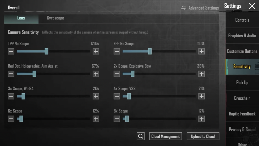 no recoil pubg control codes PUBG Mobile camera sensitivity settings for no recoil