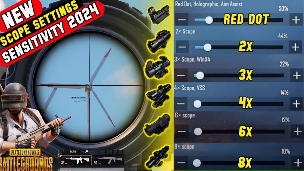 pro pubg mobile control codes PUBG Mobile scope sensitivity settings for 4x 6x 8x