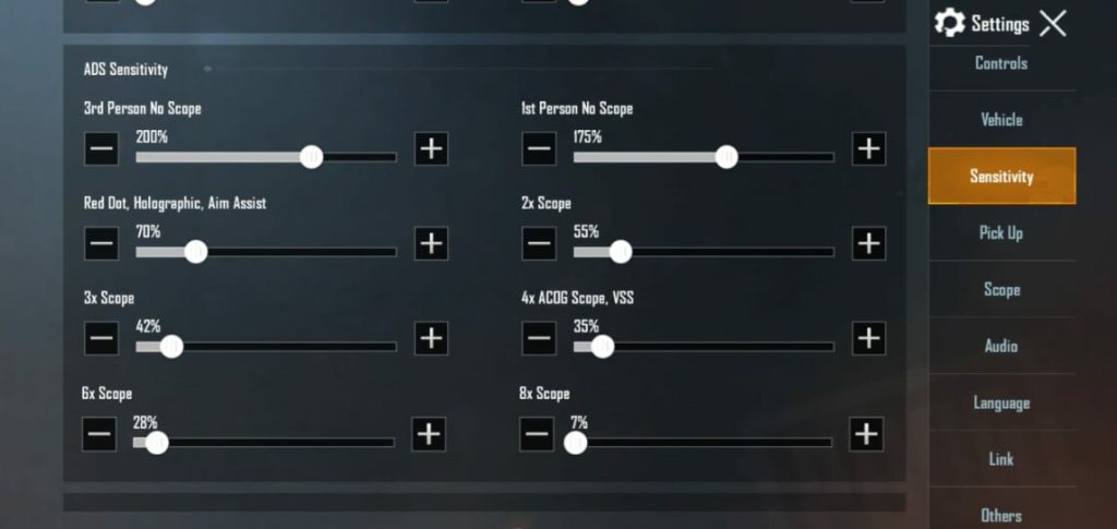 pubg control code for thumb setup PUBG Mobile recoil control thumb layout code screenshot