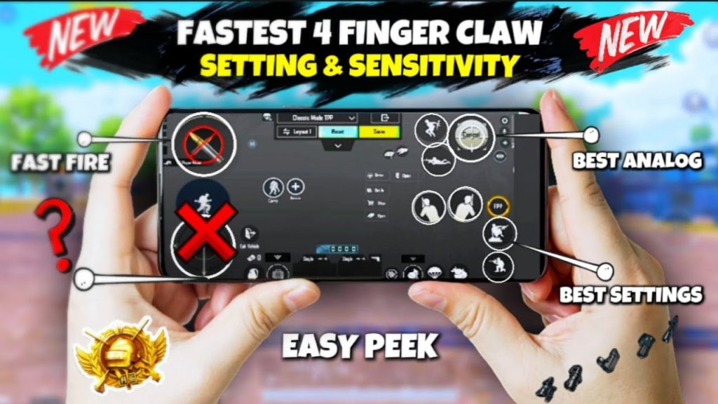 pubg control codes after new version PUBG Mobile 4 finger claw control layout screenshot