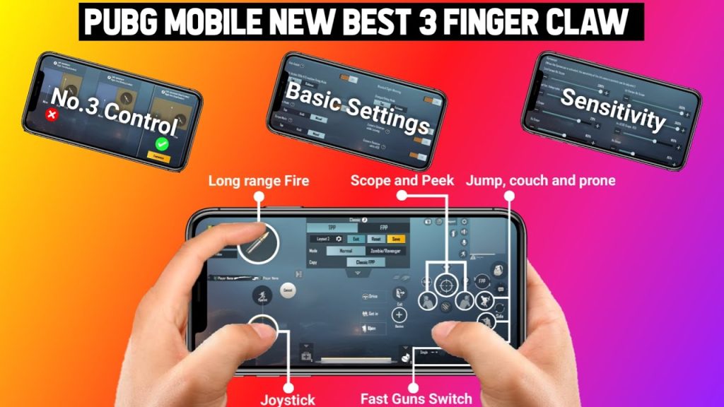 pubg control codes after phone reset PUBG Mobile 3 finger claw grip on phone screen