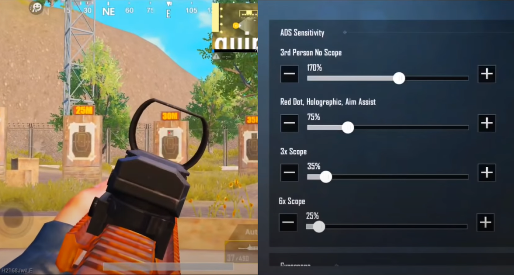 pubg control codes and camera settings PUBG ADS sensitivity adjustment sliders