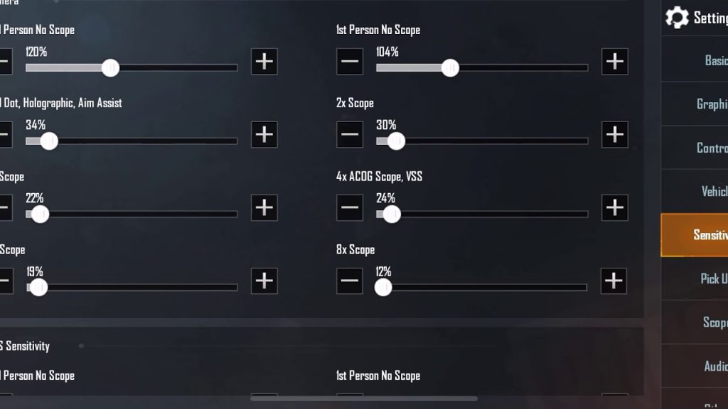 pubg control codes and gyro PUBG Mobile full gyroscope control settings screenshot