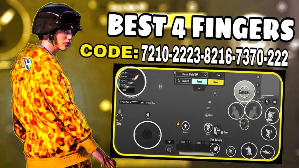 pubg control codes for 4 finger XGamerz 4 finger PUBG control code overlay