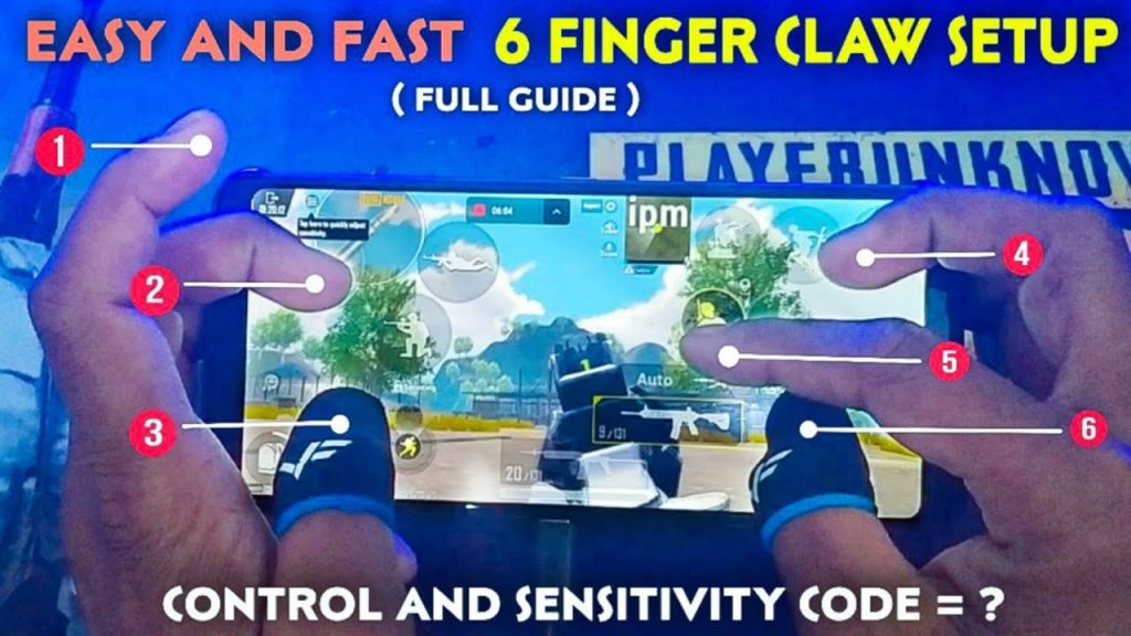 pubg control codes for 6 finger PUBG Mobile 6 finger claw control layout screenshot