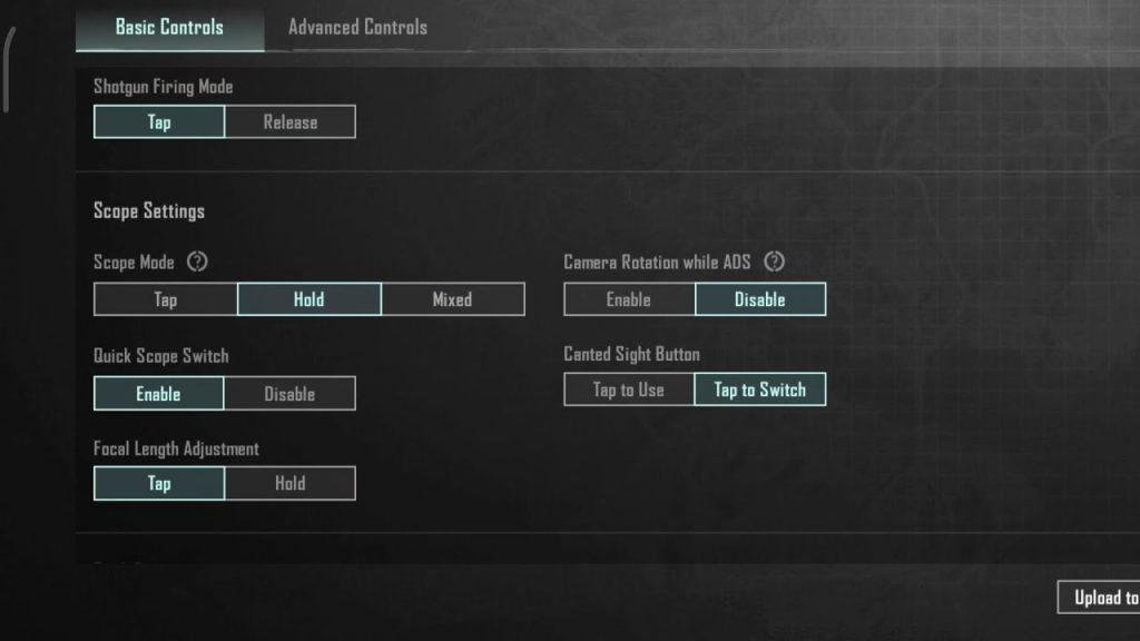 pubg control codes for classic match PUBG Mobile classic match control settings screenshot