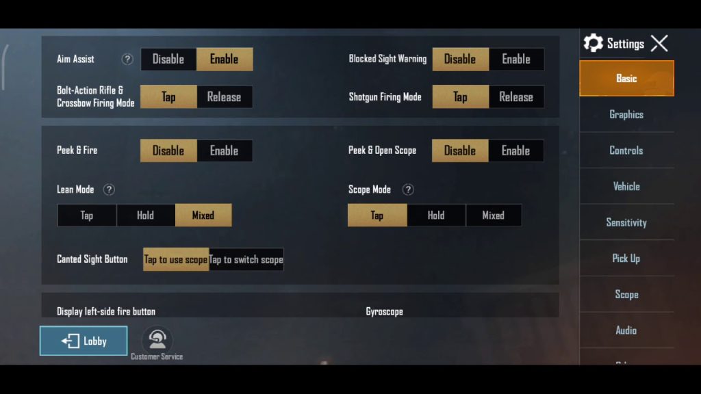 pubg control codes for classic match PUBG Mobile peek and fire button layout
