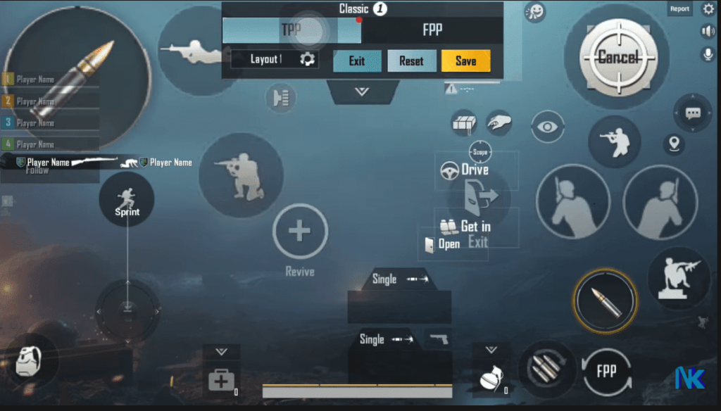 pubg control codes for comfortable layout PUBG Mobile minimalist layout with hidden buttons screenshot