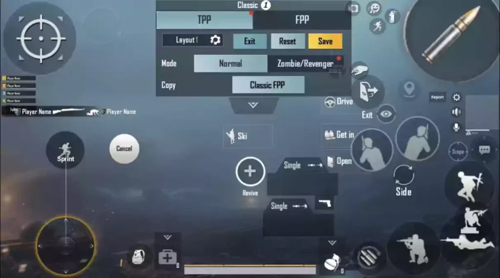 pubg control codes for conqueror push PUBG Mobile control layout screenshot with buttons arranged for claw grip