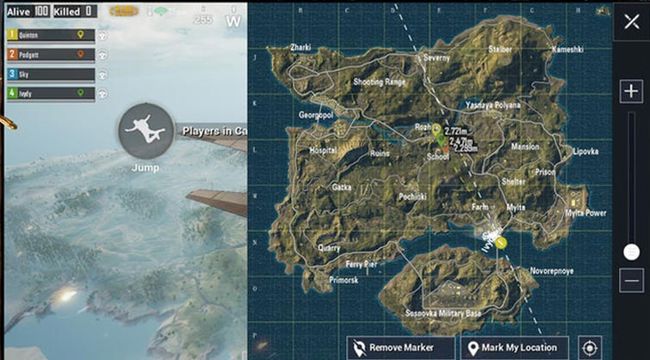 pubg control codes for duo match PUBG Mobile mini-map with player position markers