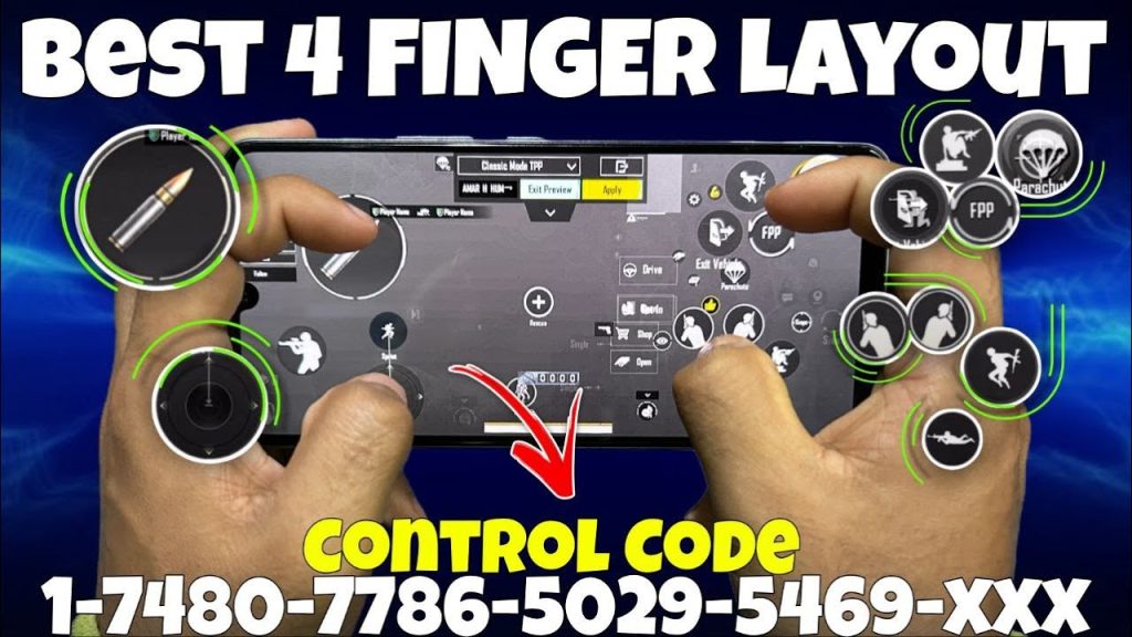 pubg control codes for faster reaction PUBG Mobile 4 finger claw layout control code screenshot