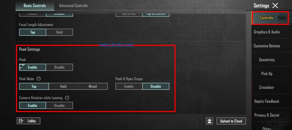 pubg control codes for peek and shoot PUBG Mobile jiggle peek control layout screenshot