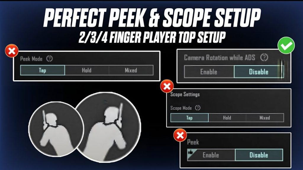 pubg control codes for peek and shoot PUBG Mobile quick scope peek control layout screenshot