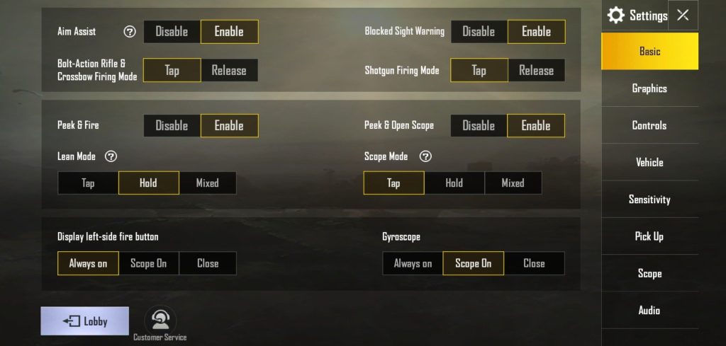 pubg control codes for peek and shoot PUBG Mobile thumb control layout peek shoot screenshot