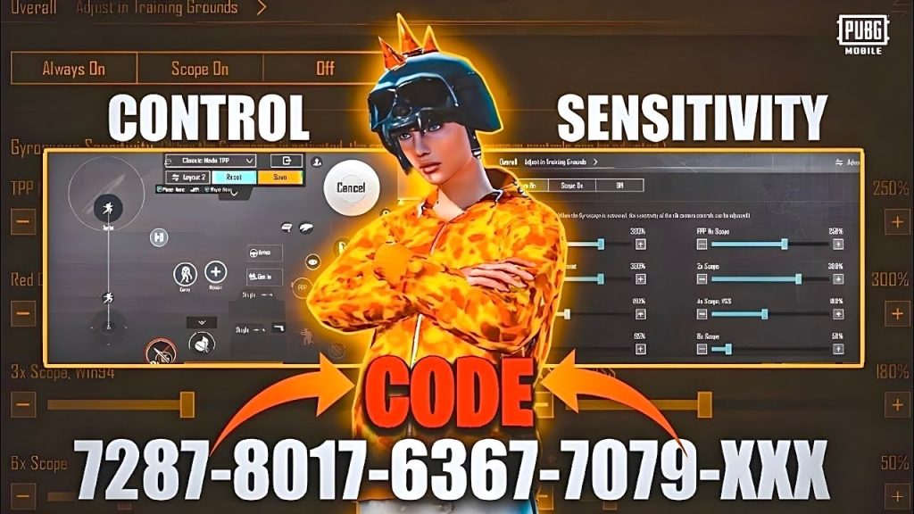 pubg control codes for smg rush PUBG Mobile SMG rush control settings screenshot