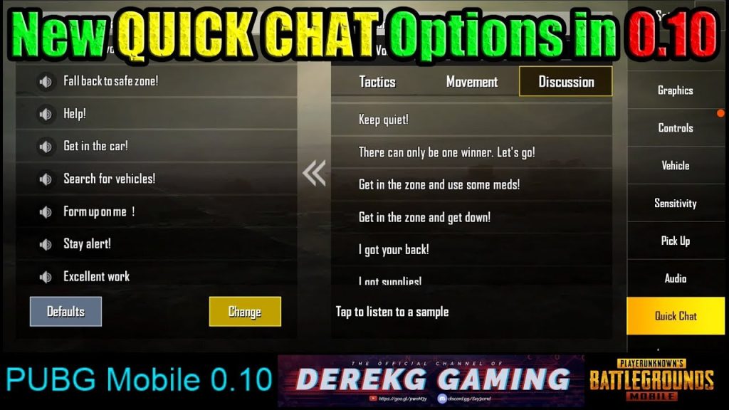pubg control codes for squad match PUBG Mobile quick chat menu squad communication
