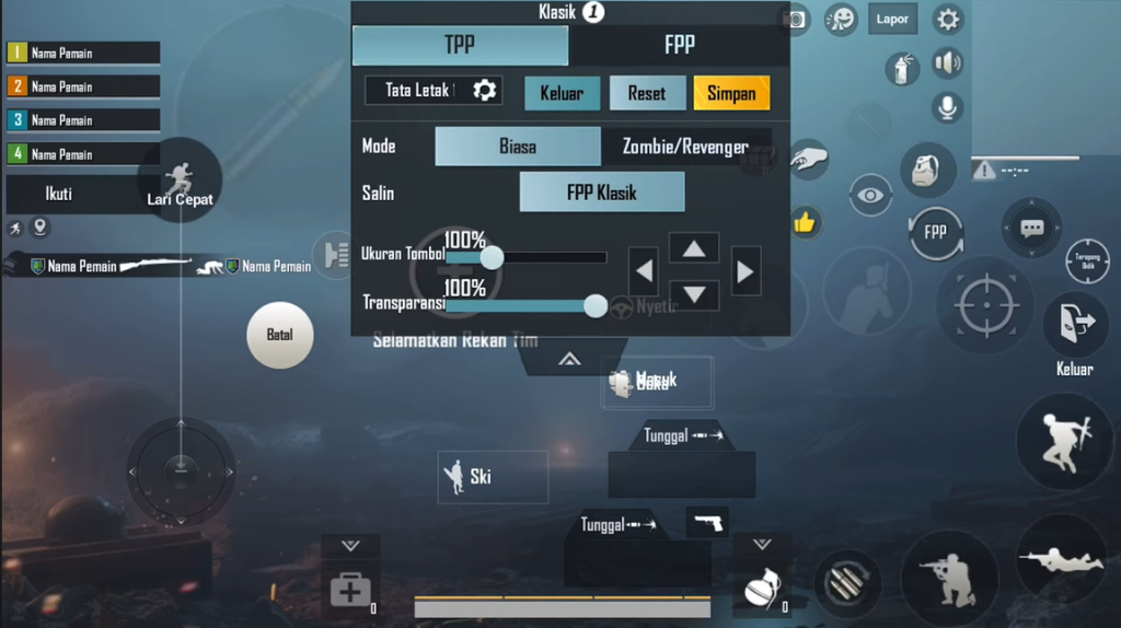 pubg control codes for vivo phones Vivo phone PUBG control code layout screenshot