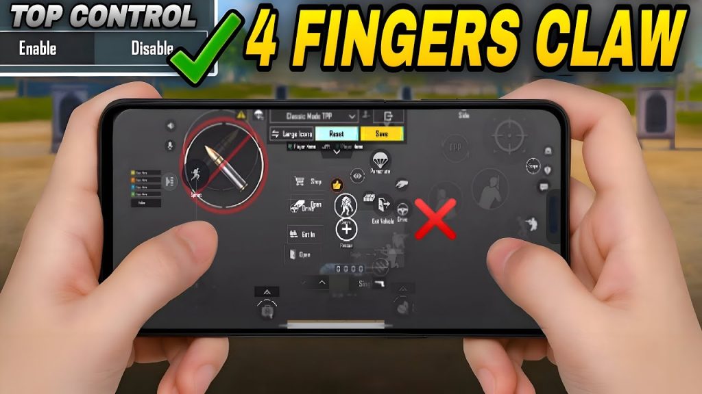 pubg control codes review PUBG Mobile 4 finger claw grip on smartphone screen