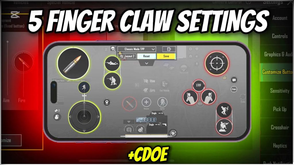 pubg control codes updated PUBG mobile 5 finger claw layout screenshot
