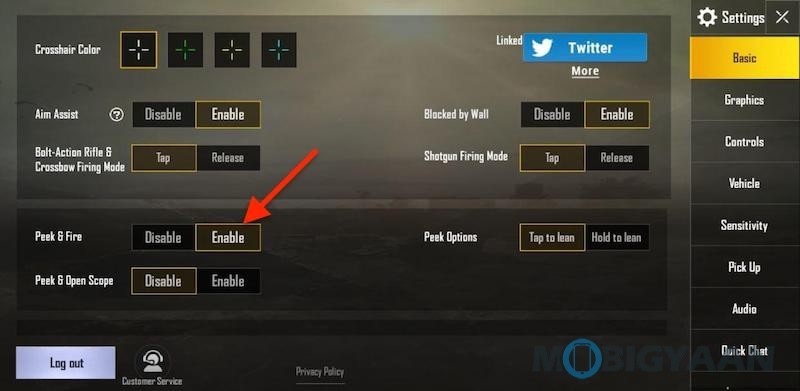 pubg control codes with peek settings PUBG Mobile shoulder swap button on screen