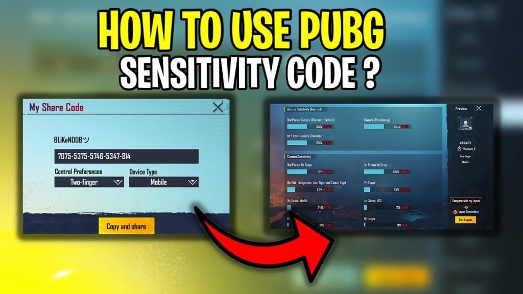 pubg mobile control codes after season reset PUBG Mobile gyroscope control settings screenshot