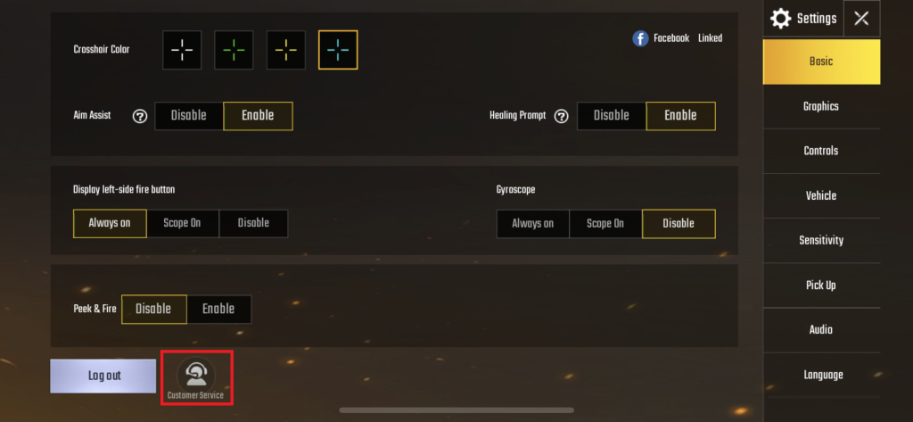 pubg mobile control codes cannot apply PUBG Mobile region settings menu showing server selection