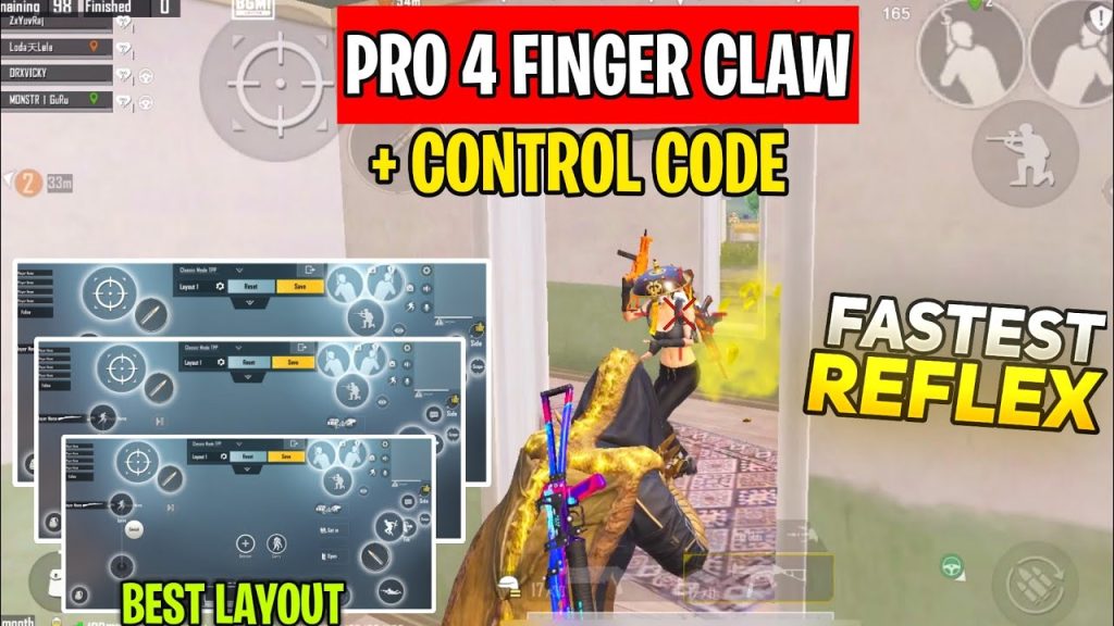 pubg mobile control codes with 4 finger claw PUBG Mobile Kar98k scope breath hold claw