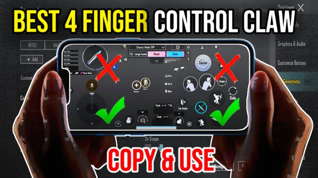 pubg mobile control codes with 4 finger claw PUBG Mobile M416 close range claw control code