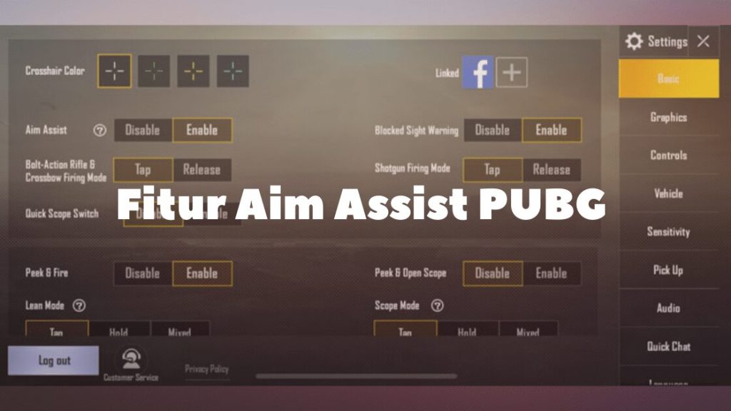 pubg mobile control codes with ads settings PUBG Mobile aim assist ADS setting menu