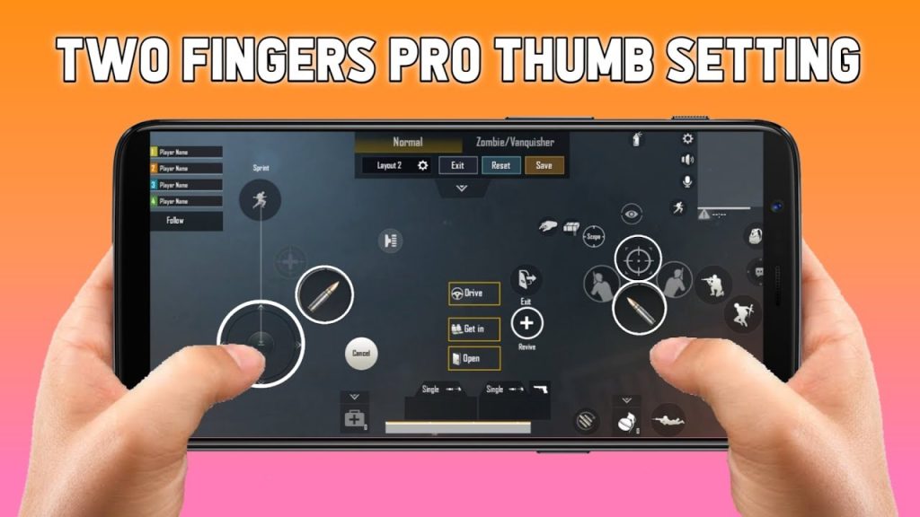 pubg mobile thumb control code PUBG Mobile 2 finger thumb control layout screenshot