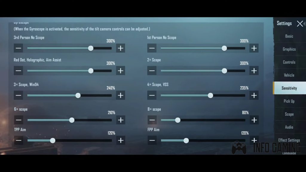 pubg mobile thumb control code PUBG Mobile gyro thumb control layout screenshot