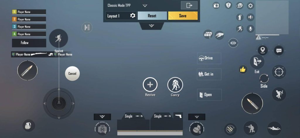 pubg tablet control codes PUBG Mobile tablet screen with control overlay buttons