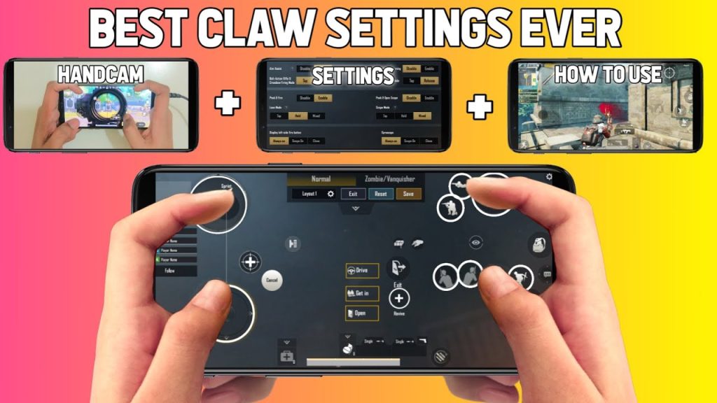 tiktok pubg control codes PUBG Mobile 4 finger claw layout on smartphone screenshot