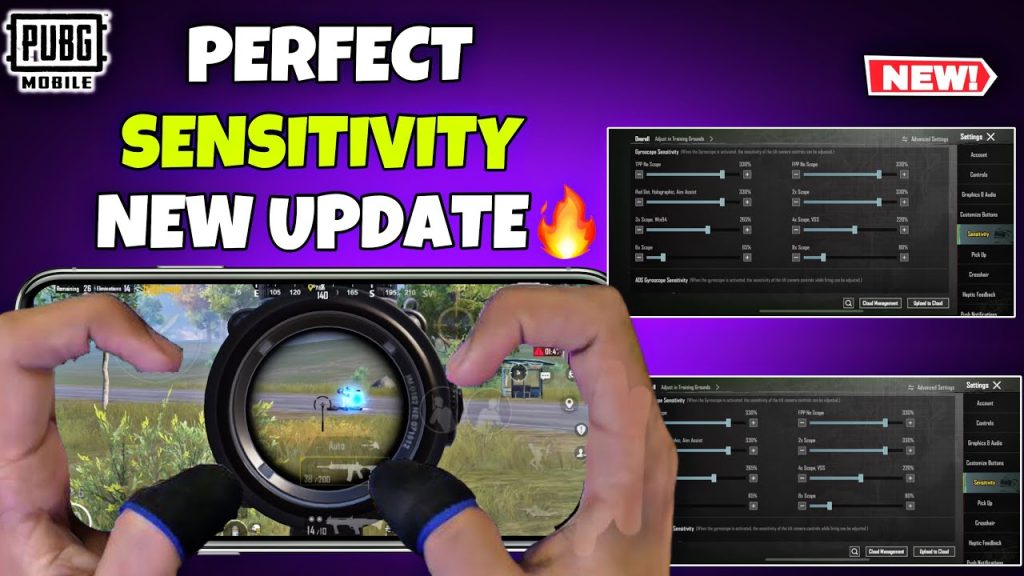 tiktok pubg control codes PUBG Mobile gyroscope sensitivity settings menu screenshot