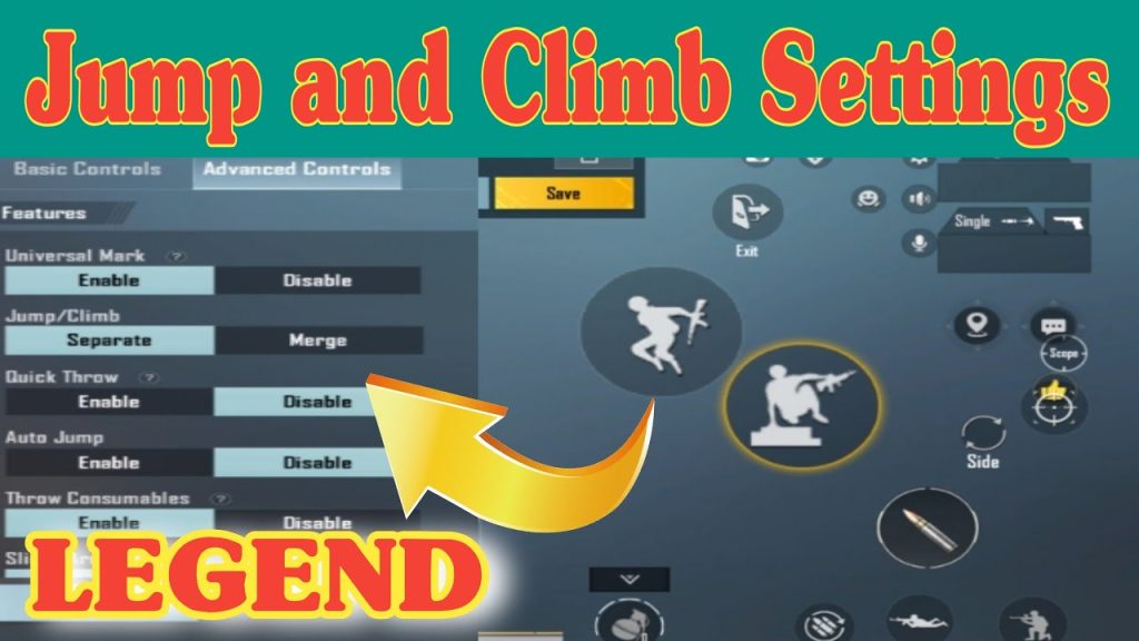 aggressive pubg control codes PUBG Mobile slide jump peak control layout screenshot