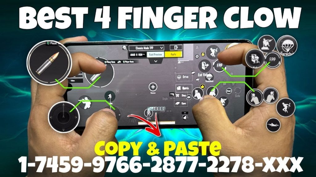 best pubg control codes for android PUBG Mobile 4 finger claw layout on Android tablet closeup