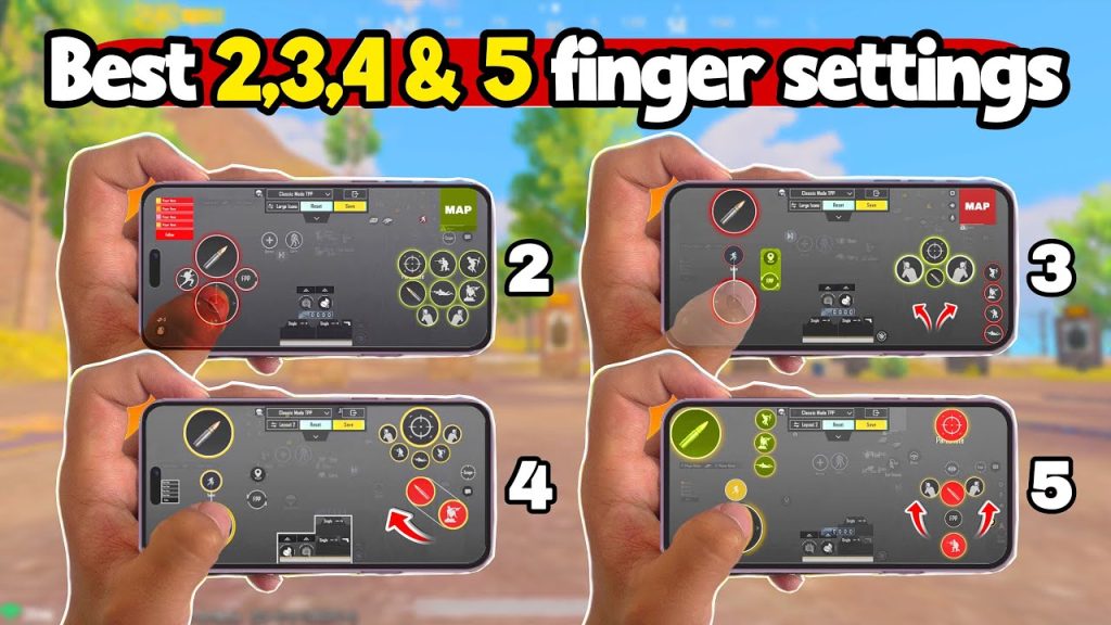 best pubg control codes for android PUBG Mobile 5 finger claw control layout on smartphone