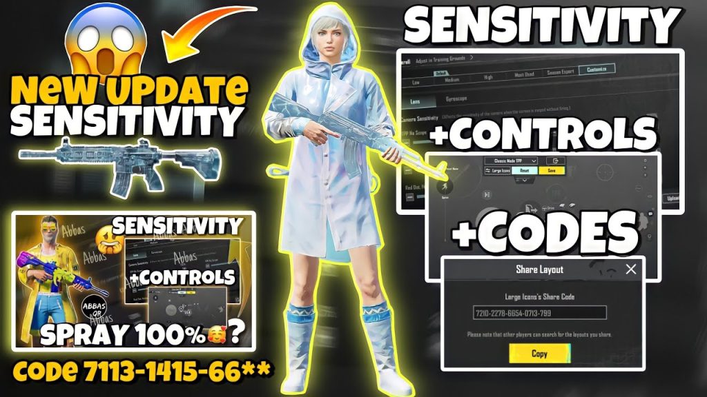 best pubg control codes PUBG Mobile UMP45 control code layout screenshot