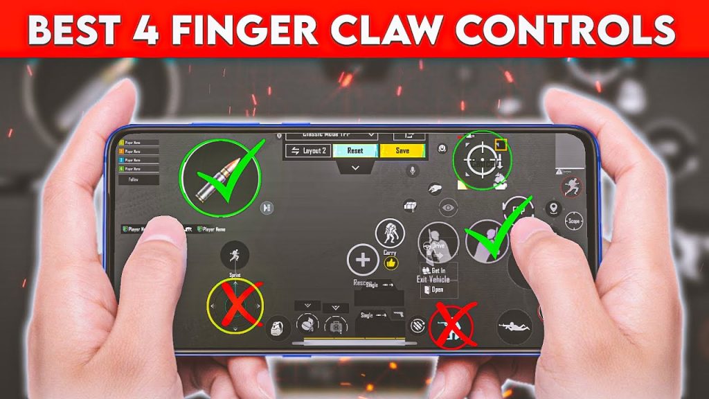 bgmi control codes 2026 BGMI 4 finger claw control layout mobile screen