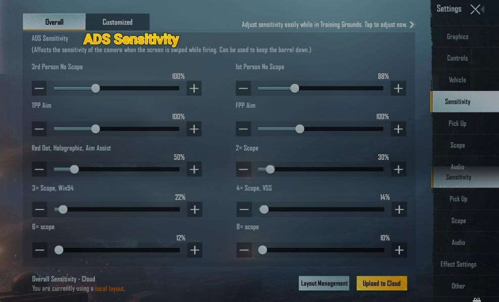 bgmi control codes with sensitivity BGMI 4 finger claw control layout screenshot