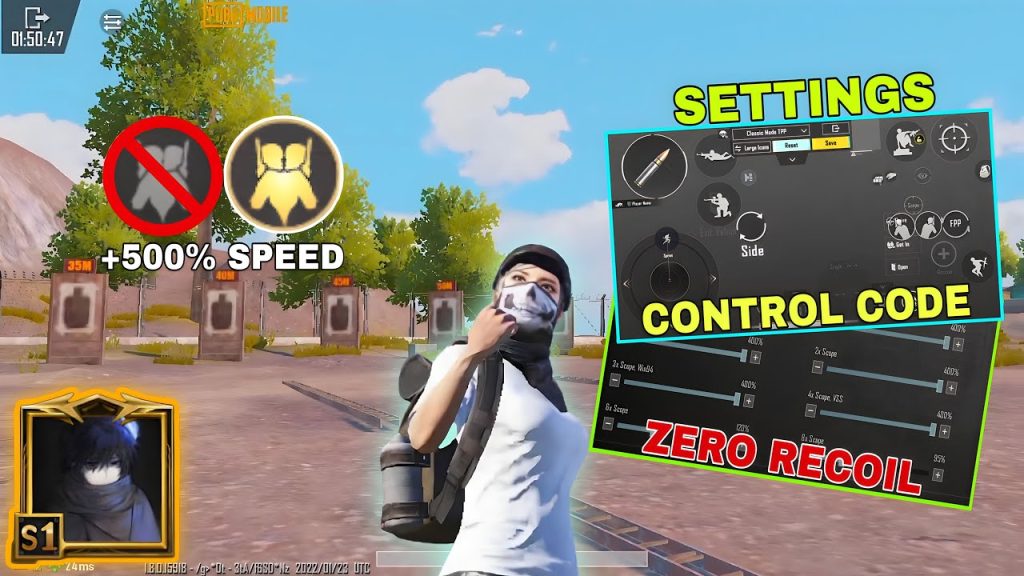 conqueror pubg control codes PUBG Mobile arena mode fast peek control layout screenshot