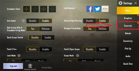how to export pubg control codes BlueStacks PUBG Mobile control layout export as bkc file screenshot