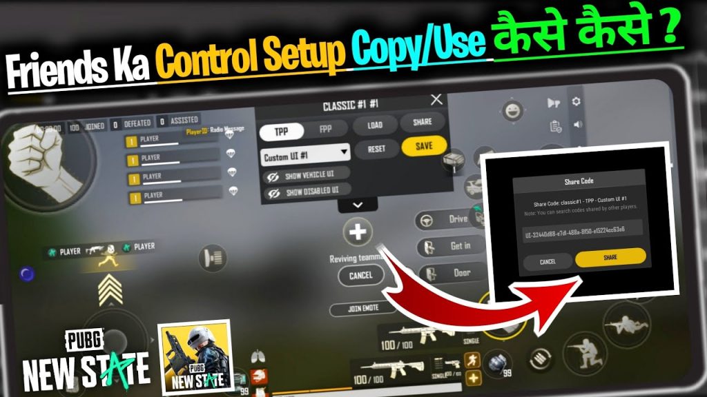 how to share pubg control codes PUBG control code copied to clipboard on smartphone
