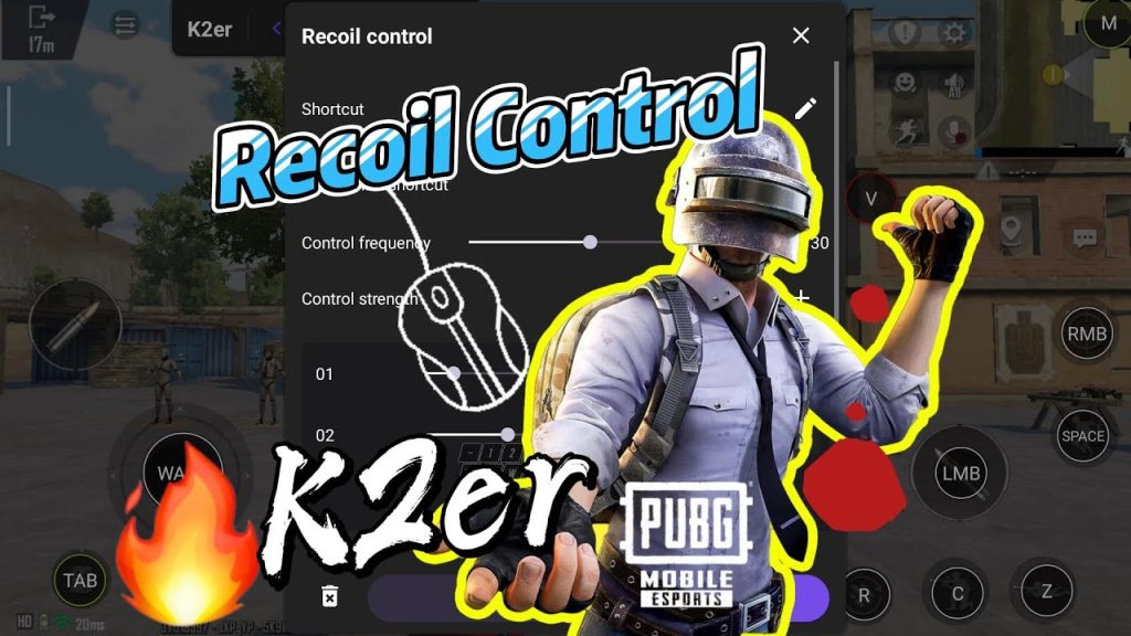 latest pubg control codes for emulator PUBG mobile emulator recoil control keymapping screenshot